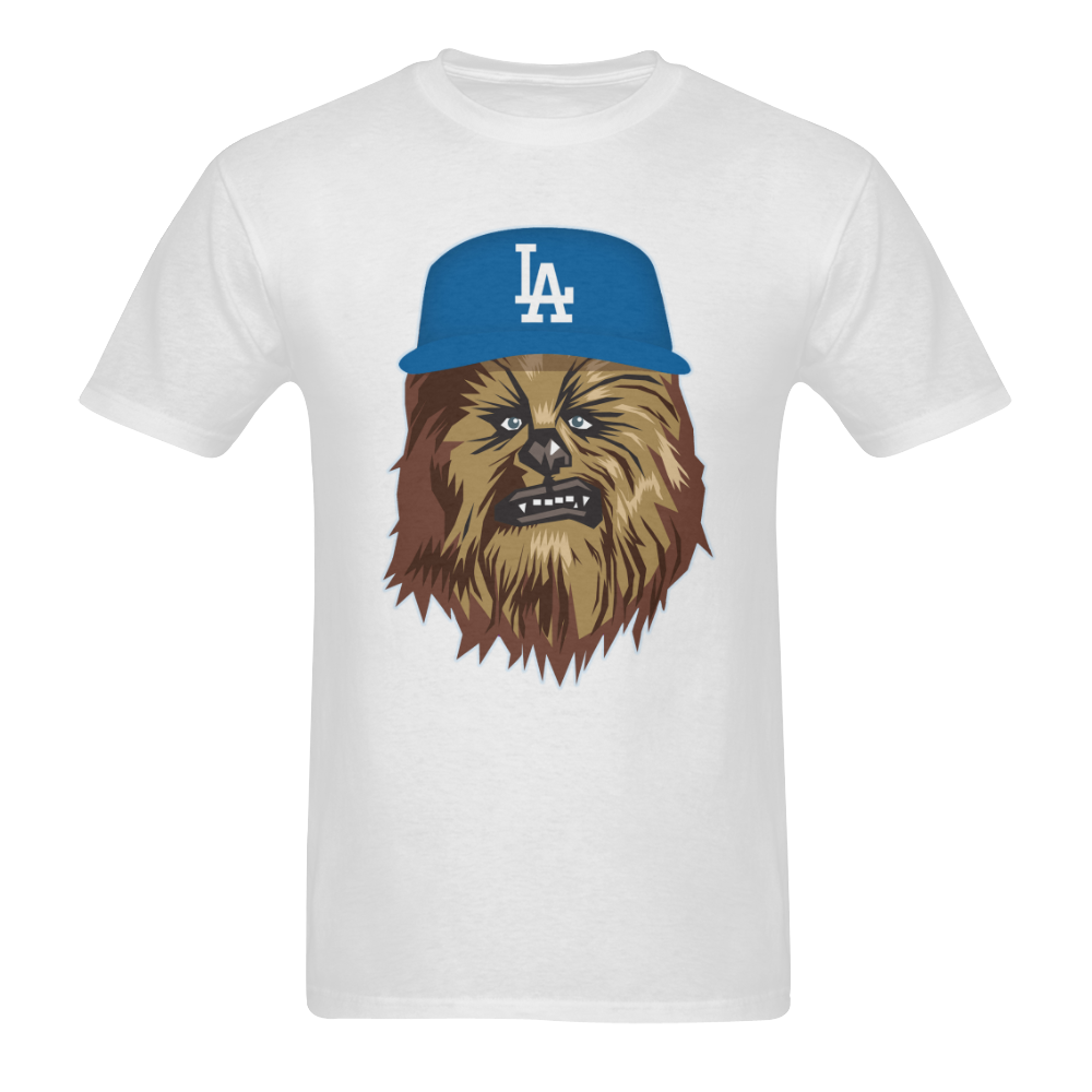 LA Chewy Men's white tshirt Men's T-Shirt in USA Size (Two Sides Printing)