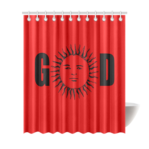GOD Red Shower Curtian Shower Curtain 72"x84"