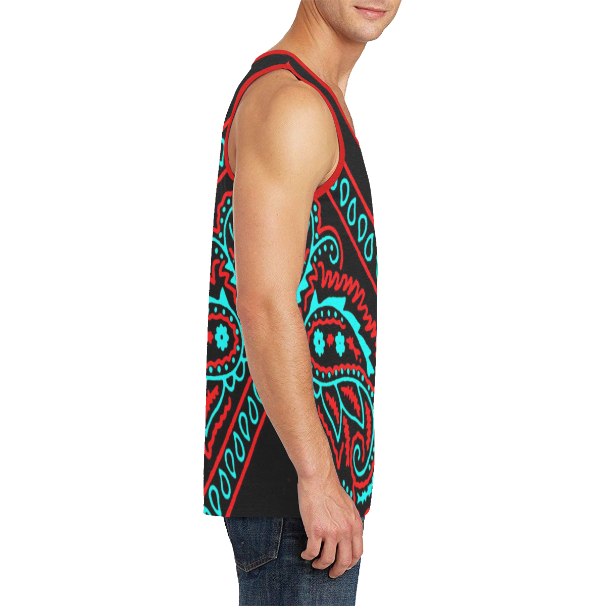 blue and red bandana Men's All Over Print Tank Top (Model T57)
