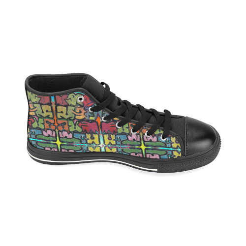 graffitero-18-tapiz High Top Canvas Shoes for Kid (Model 017)