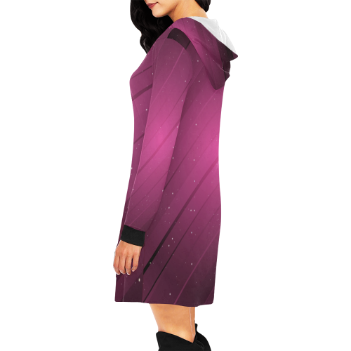 Purple shades All Over Print Hoodie Mini Dress (Model H27)