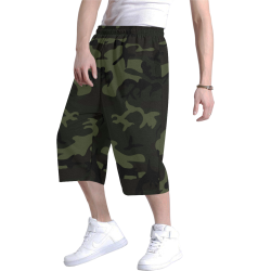Camo Green Men's All Over Print Baggy Shorts (Model L37)