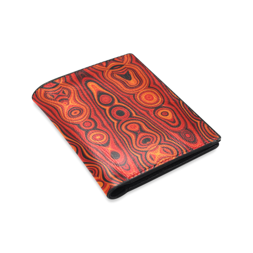 Brown Abstract Pattern Men's Leather Wallet (Model 1612)