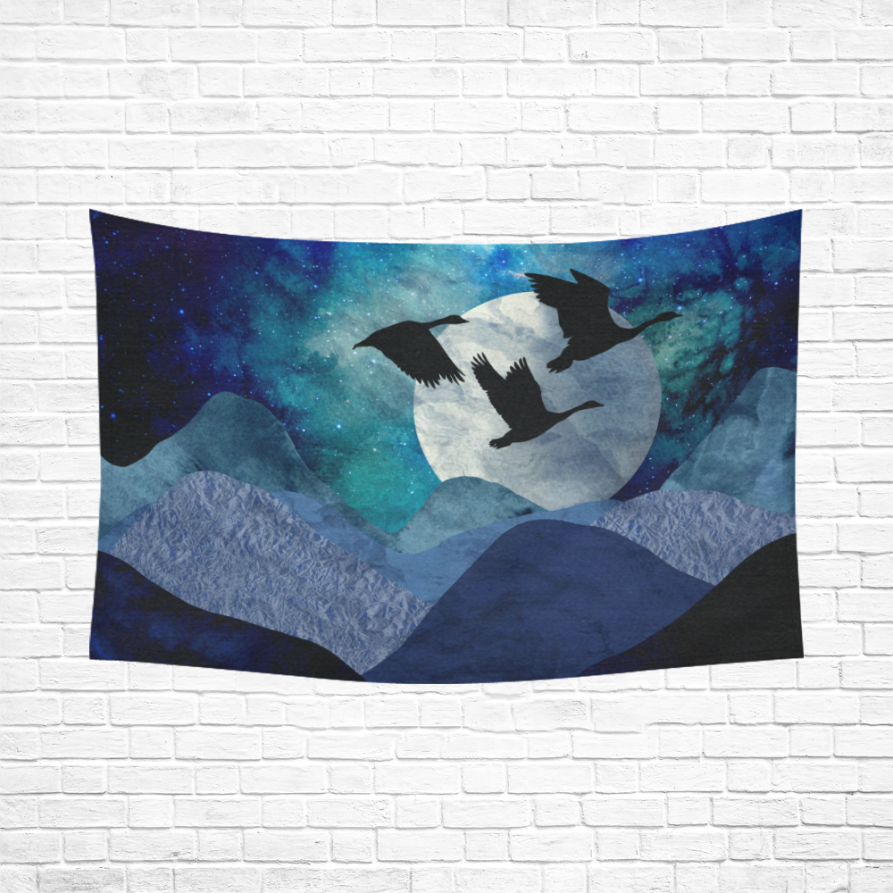 Night In The Mountains Cotton Linen Wall Tapestry 90"x 60"