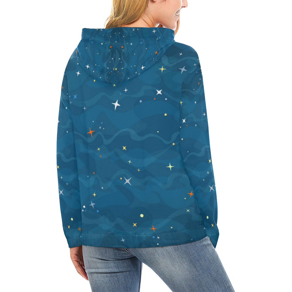 blue night All Over Print Hoodie for Women (USA Size) (Model H13)