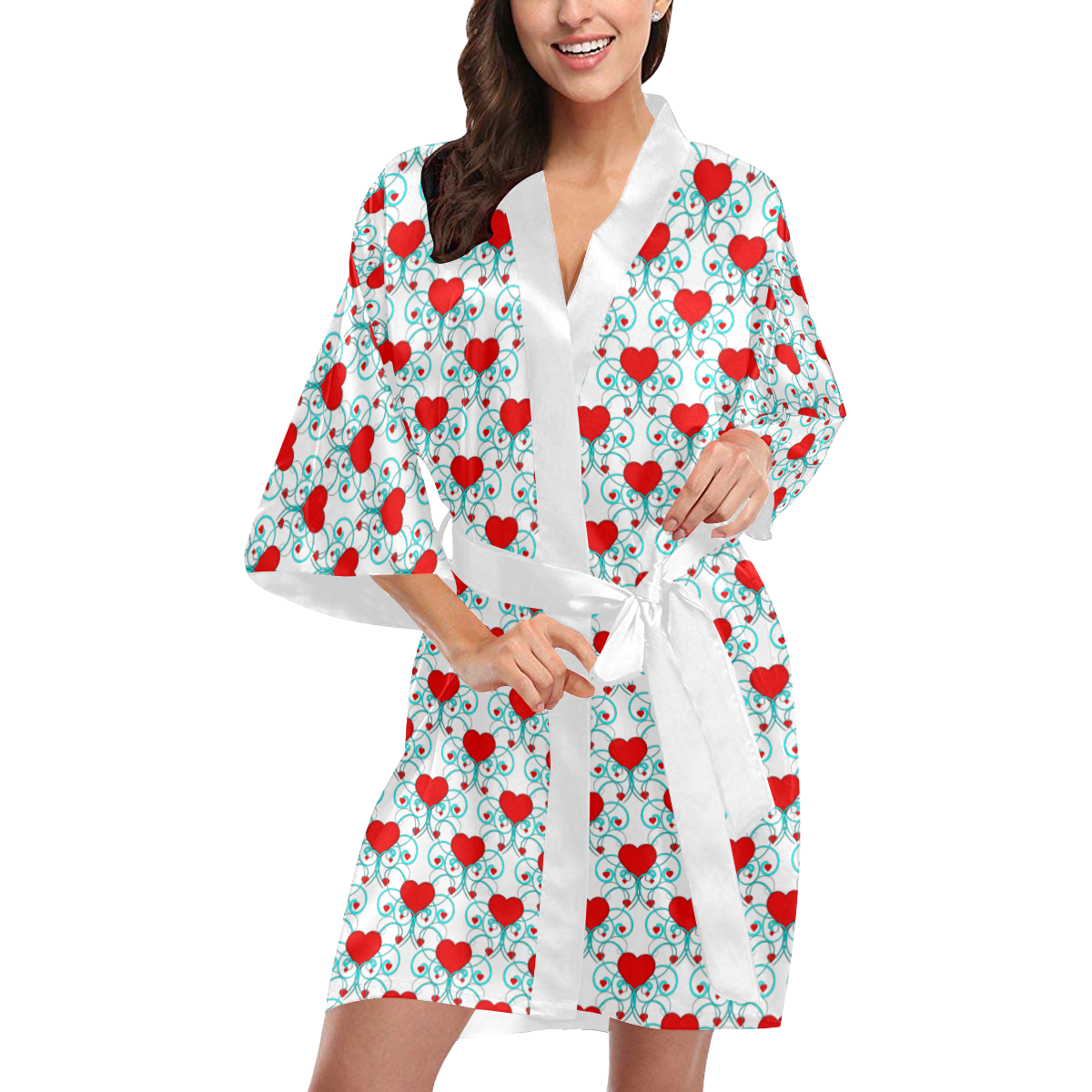 Flourish Hearts Kimono Robe