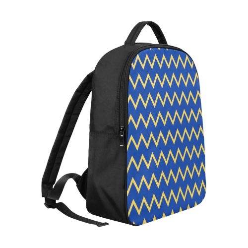 chevron Jaune/Bleu Popular Fabric Backpack (Model 1683)