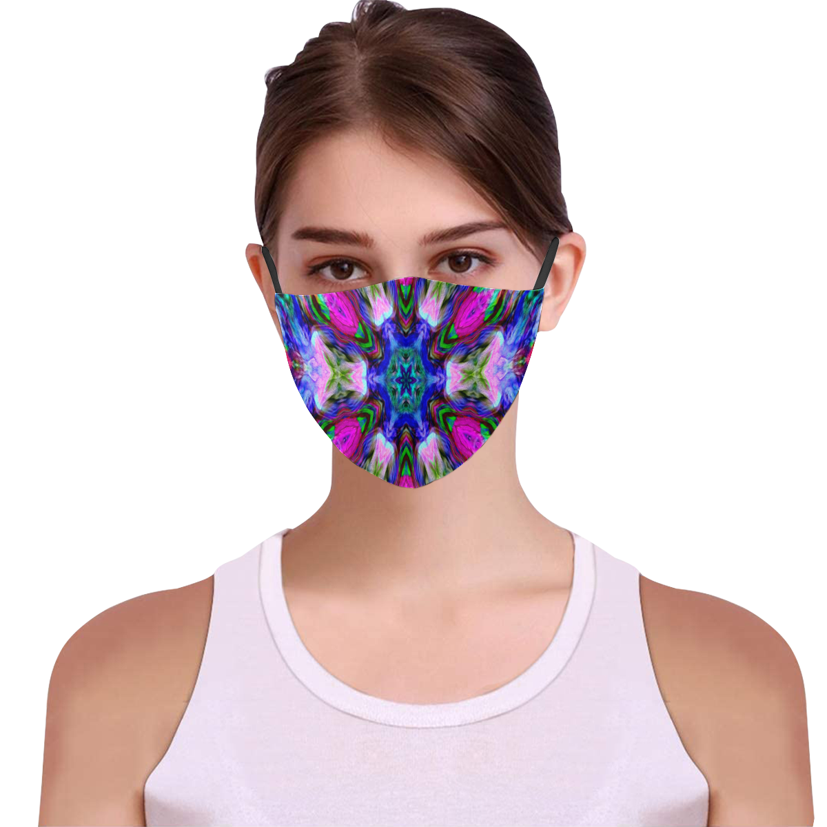 Face mask Blue crochet 3D Mouth Mask with Drawstring (15 Filters Included) (Model M04) (Non-medical Products)