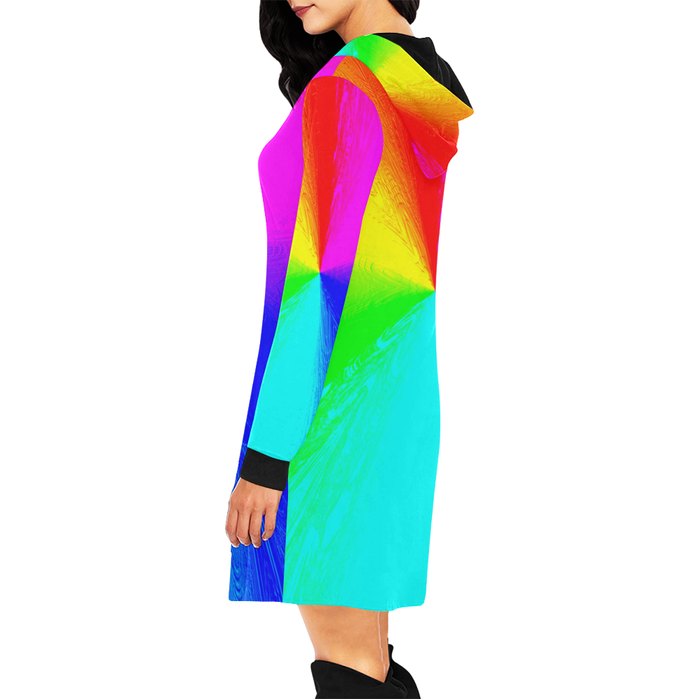 Arizona Twin 3D All Over Print Hoodie Mini Dress (Model H27)