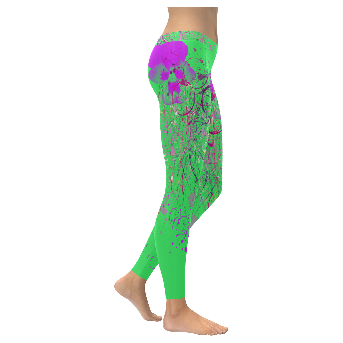 Elegant violet Women's Low Rise Leggings (Invisible Stitch) (Model L05)
