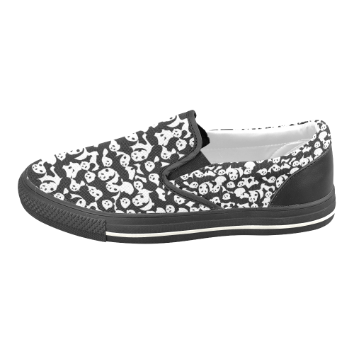 Panda Pattern Women's Unusual Slip-on Canvas Shoes (Model 019)