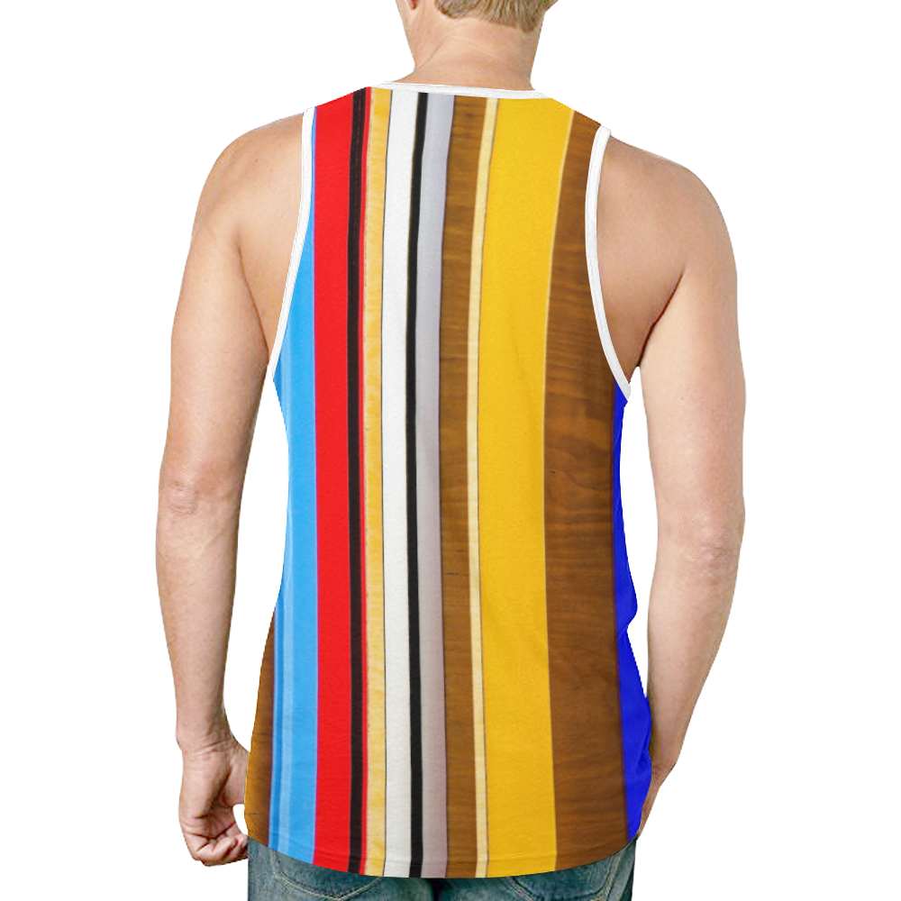 Colorful abstract pattern stripe art New All Over Print Tank Top for Men (Model T46)