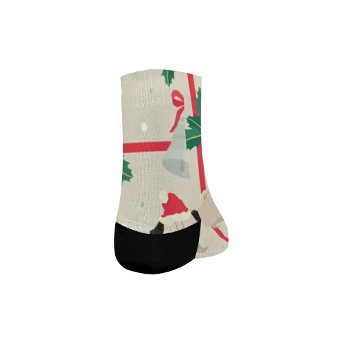 Christmas Pug Pattern Quarter Socks