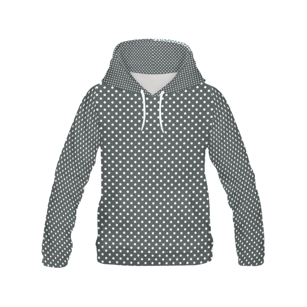 Silver polka dots All Over Print Hoodie for Women (USA Size) (Model H13)
