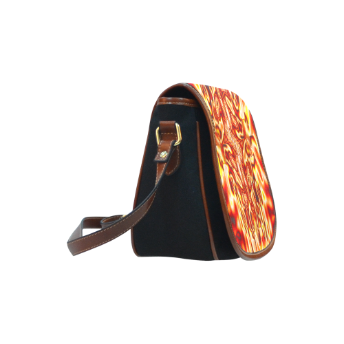 Infected Abstract Saddle Bag/Small (Model 1649)(Flap Customization)