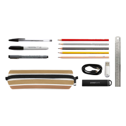 Gold Sienna Stripes Pencil Pouch/Small (Model 1681)