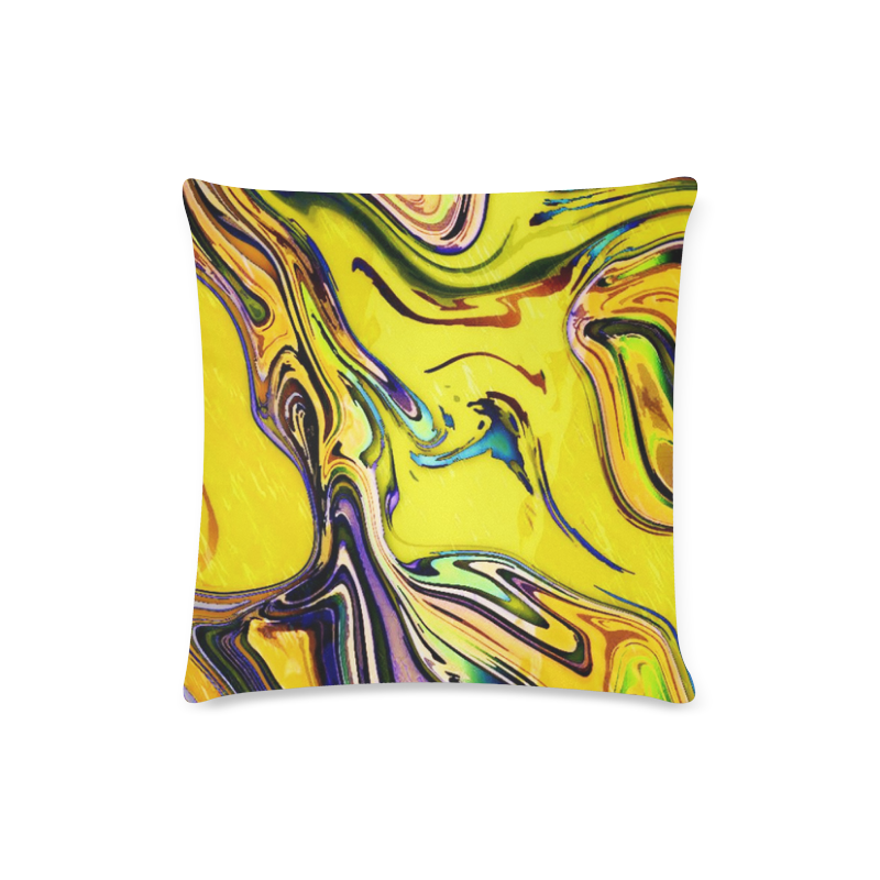 Yellow marble Custom Zippered Pillow Case 16"x16"(Twin Sides)