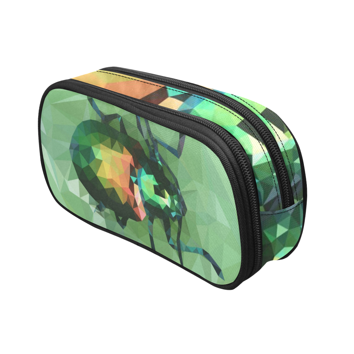 Pretty green bug, Low poly dogbane beetle Pencil Pouch/Large (Model 1680)