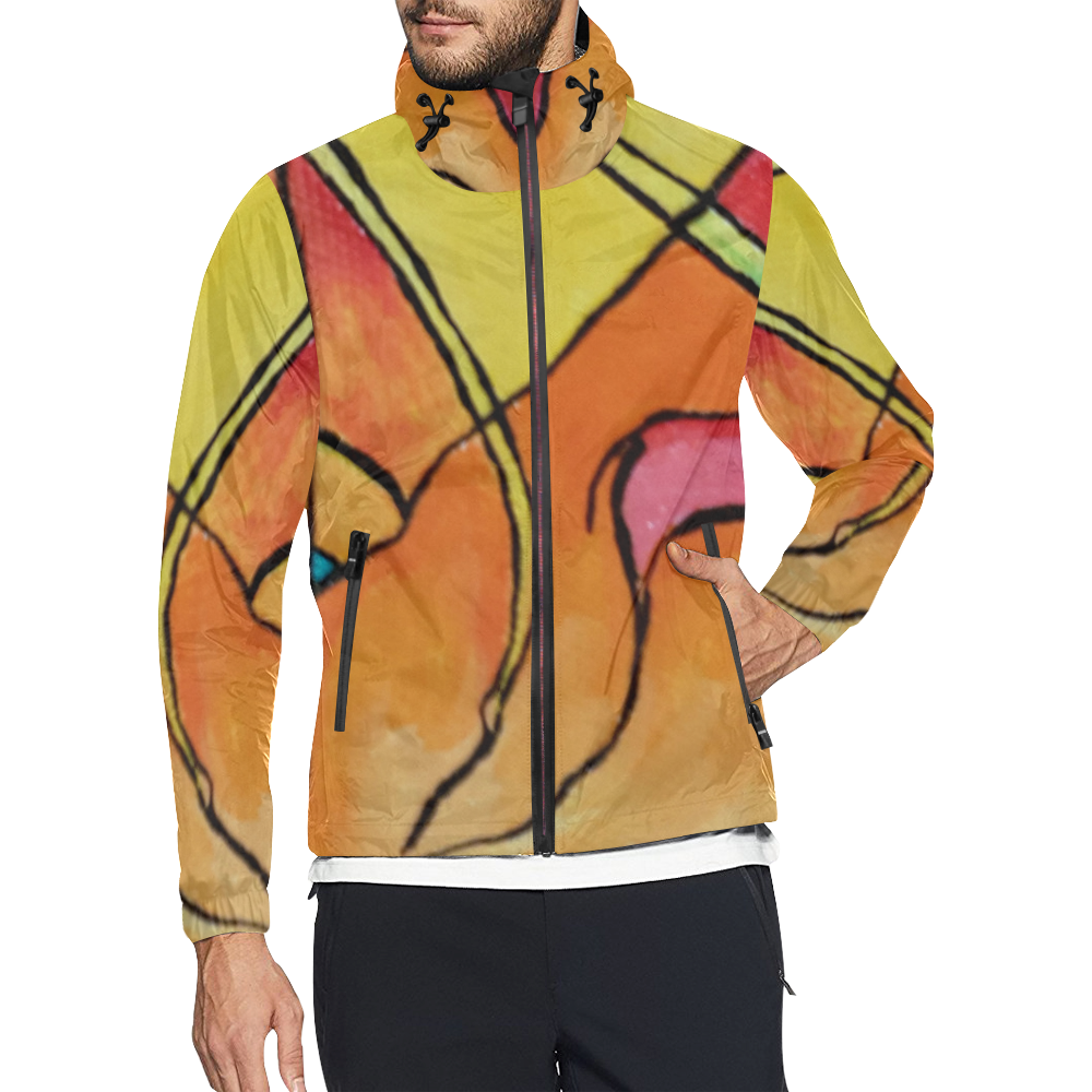 ABSTRACT Unisex All Over Print Windbreaker (Model H23)