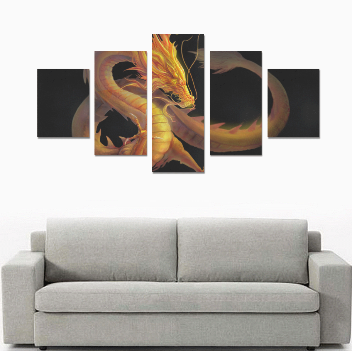 dragon gold Canvas Print Sets B (No Frame)