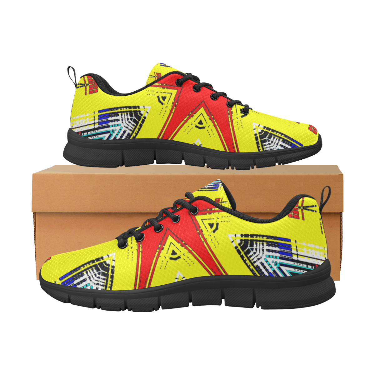 Yellow Red Star Women's Breathable Running Shoes (Model 055)