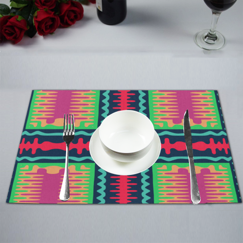 Waves in retro colors Placemat 12''x18''