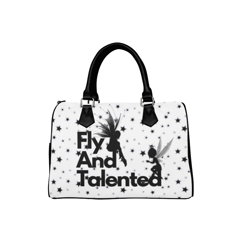 Fly & Talented White Boston Handbag (Model 1621)