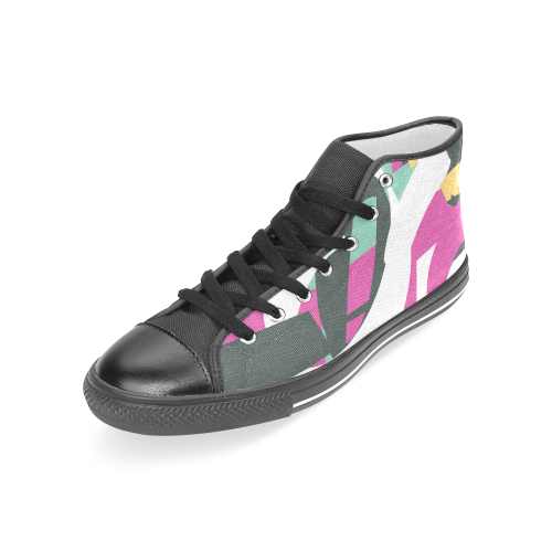 zapato de caña alta de mujer diseño graffiti Women's Classic High Top Canvas Shoes (Model 017)