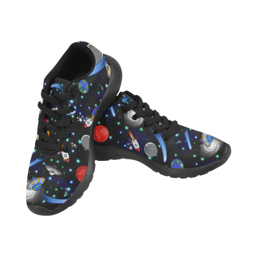 Galaxy Universe - Planets, Stars, Comets, Rockets Kid's Running Shoes (Model 020)