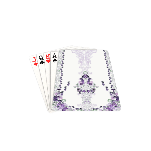 floral-white and purple Playing Cards 2.5"x3.5"