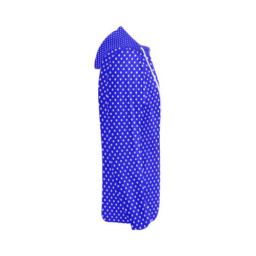 Blue polka dots All Over Print Full Zip Hoodie for Women (Model H14)