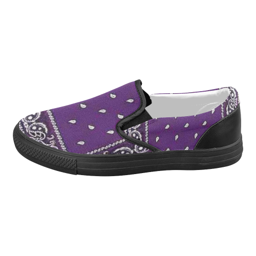 Purple Bandana Women's Slip-on Canvas Shoes (Model 019)