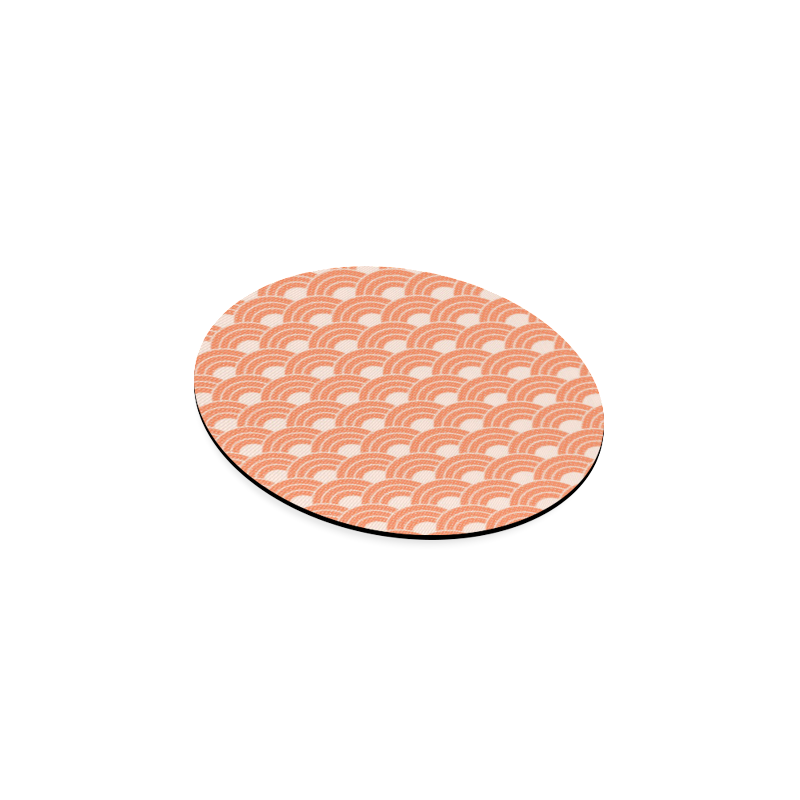 Living Coral Color Scales Pattern Round Coaster
