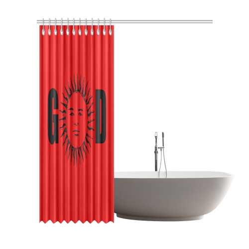 GOD Red Shower Curtian Shower Curtain 72"x84"