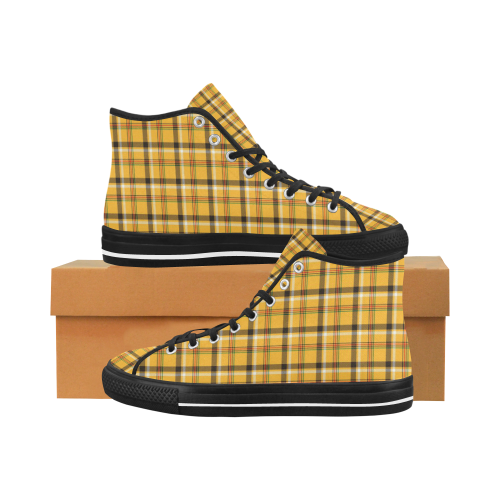 Yellow Tartan (Plaid) Vancouver H Men's Canvas Shoes/Large (1013-1)