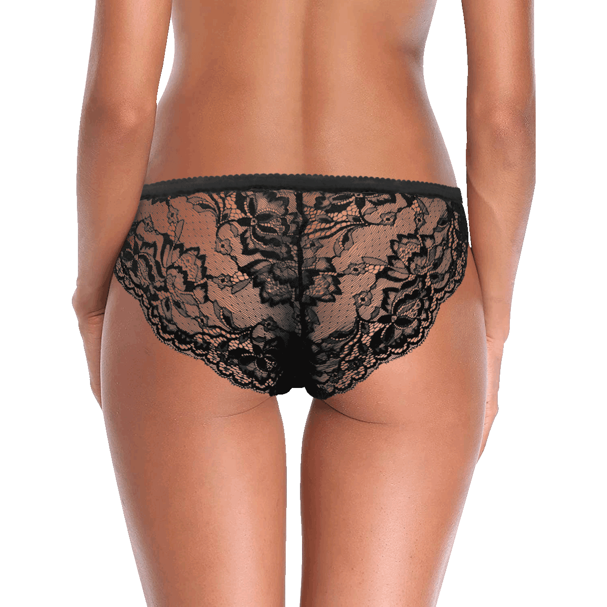 The crow with wonderful  flowers Women's Lace Panty (Model L41)