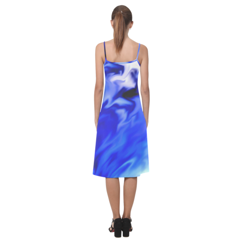 Light Blue silver waves Alcestis Slip Dress (Model D05)