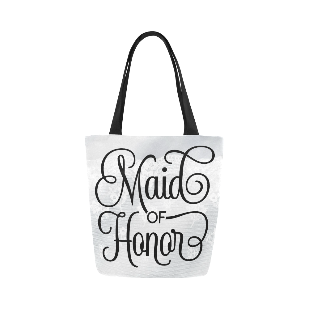 FD's Wedding Collection- Maid of Honor -White Lace Tote Bag 53086 Canvas Tote Bag (Model 1657)
