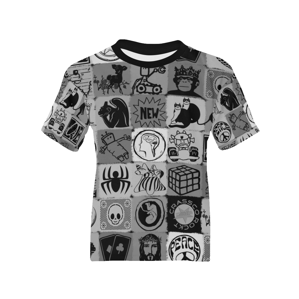 GRAPHIC ART PICTURES GREY Kids' All Over Print T-shirt (Model T65)