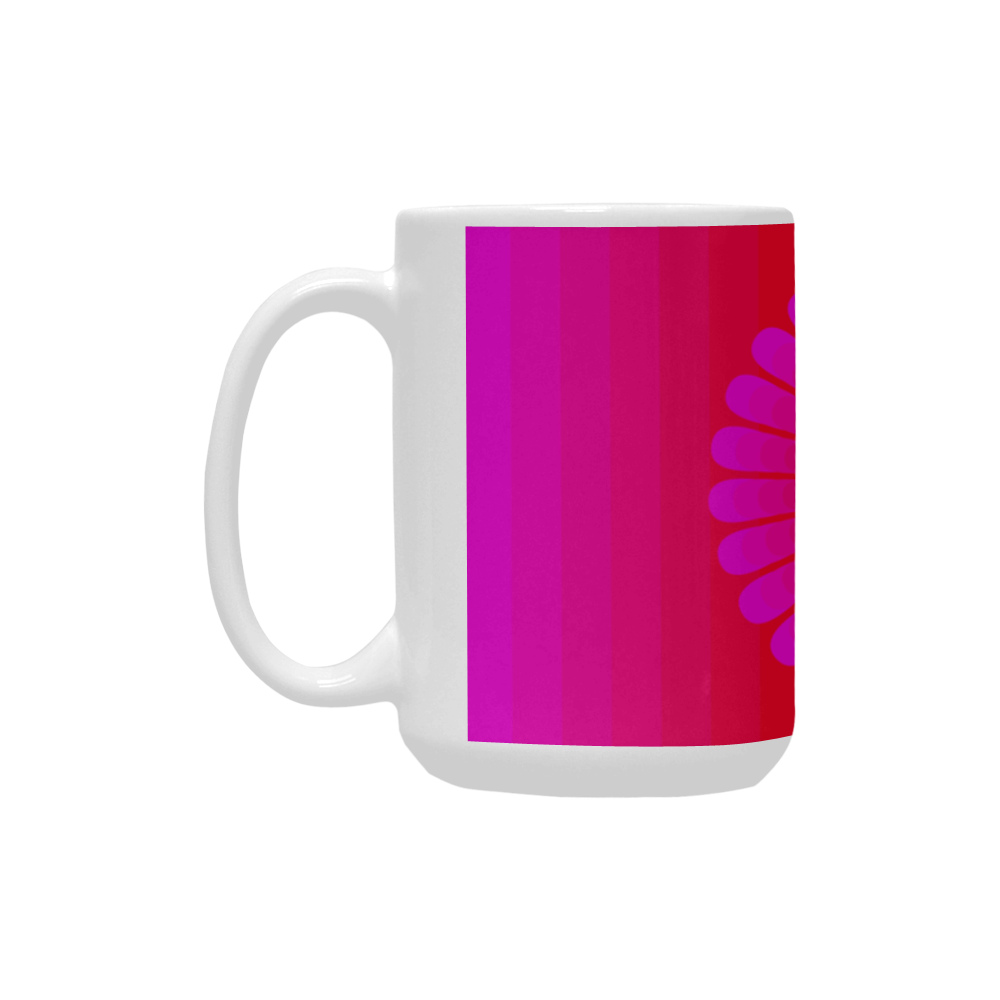 Pink flower Custom Ceramic Mug (15OZ)
