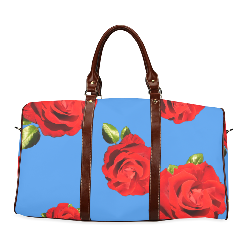 Fairlings Delight's Floral Luxury Collection- Red Rose Waterproof Travel Bag/Large 53086g7 Waterproof Travel Bag/Large (Model 1639)
