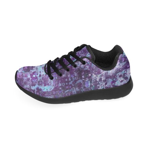 Purple Messy Floral Women’s Running Shoes (Model 020)