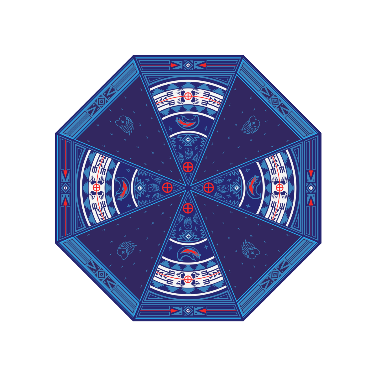 Bear Spirit Blue Anti-UV Auto-Foldable Umbrella (Underside Printing) (U06)