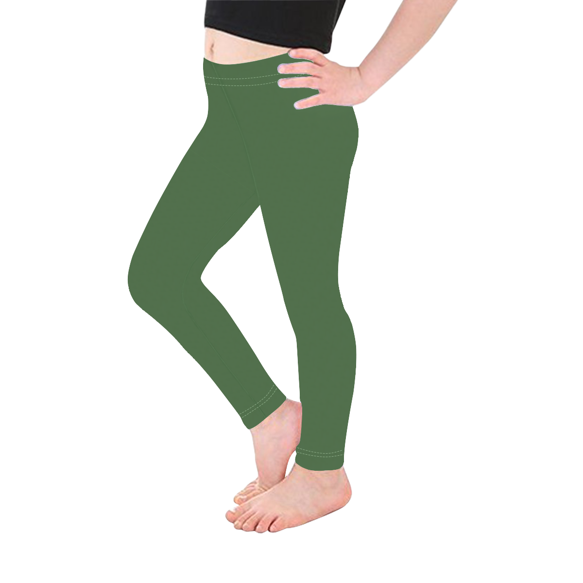 color artichoke green Kid's Ankle Length Leggings (Model L06)