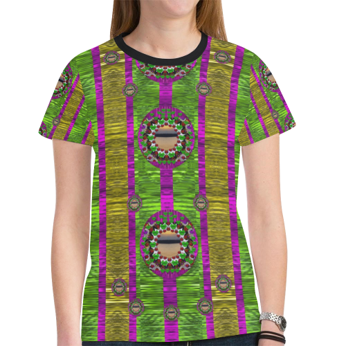 Sunset love in the rainbow decorative New All Over Print T-shirt for Women (Model T45)
