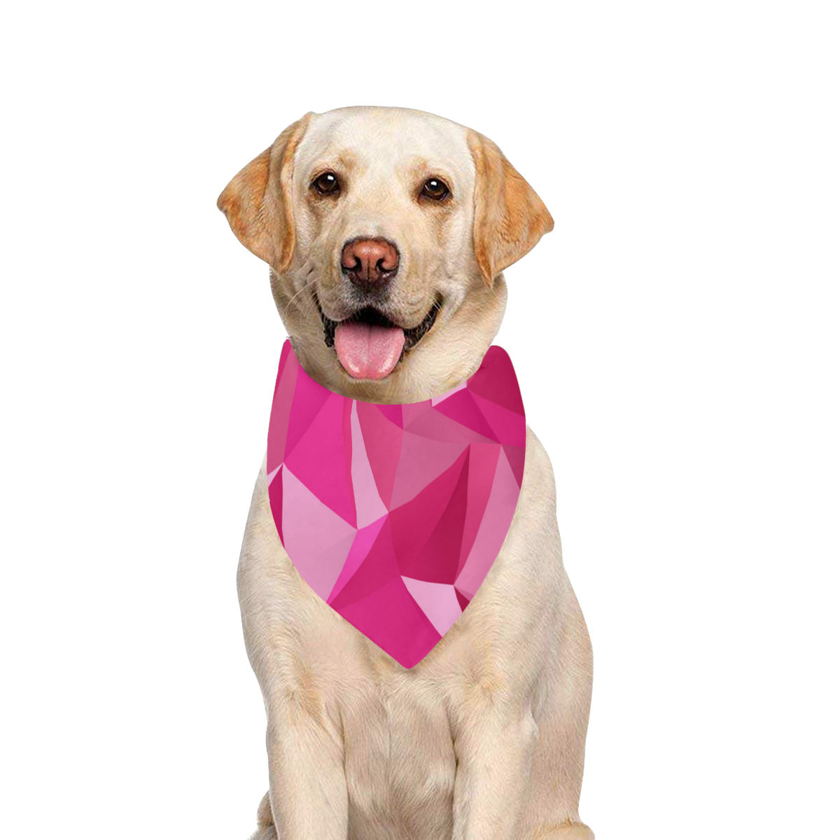 Abstract Pink Triangles Pet Dog Bandana/Large Size