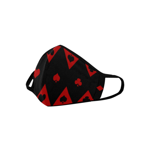 Las Vegas Black Red Play Card Shapes Mouth Mask