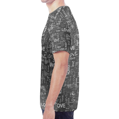 Love Pattern by K.Merske New All Over Print T-shirt for Men (Model T45)