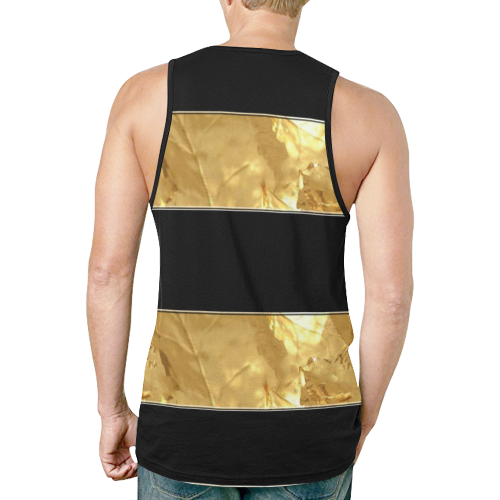 Black Gold Stripes New All Over Print Tank Top for Men (Model T46)
