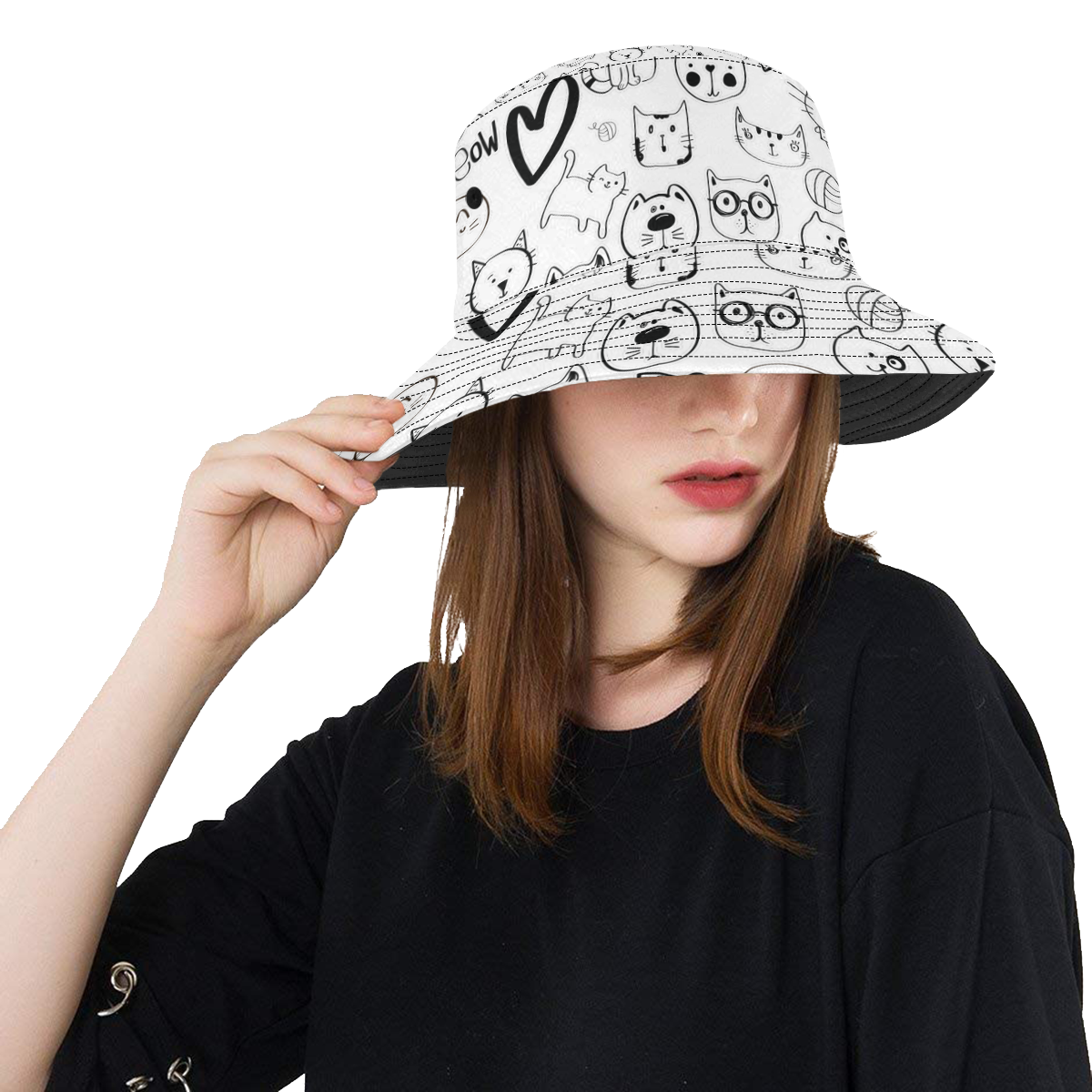 Meow Cats All Over Print Bucket Hat
